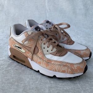 Nike Air Max 90 Rose Gold Palm Floral Sneakers